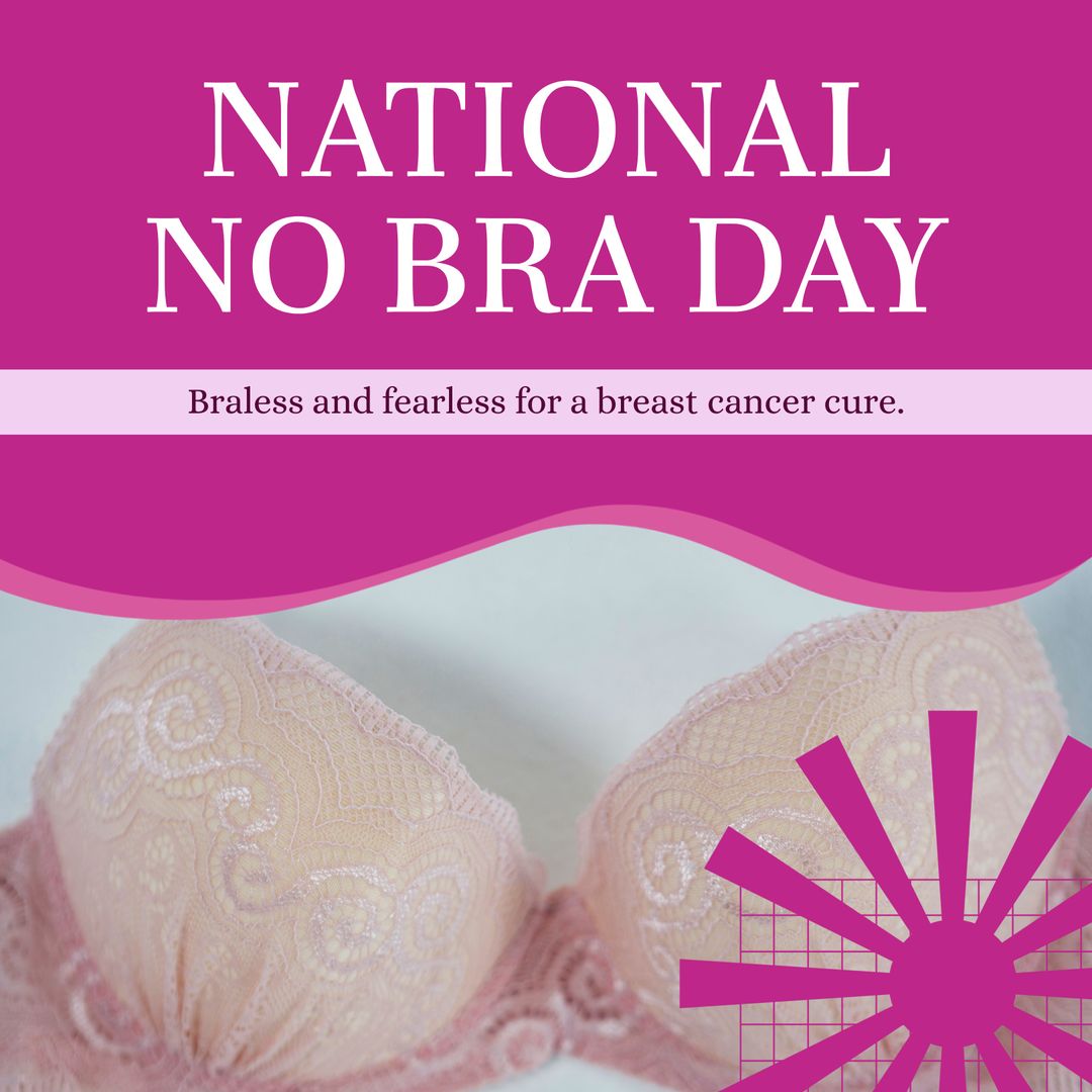 National No Bra Day Awareness Campaign Poster - Download Free Stock Templates Pikwizard.com