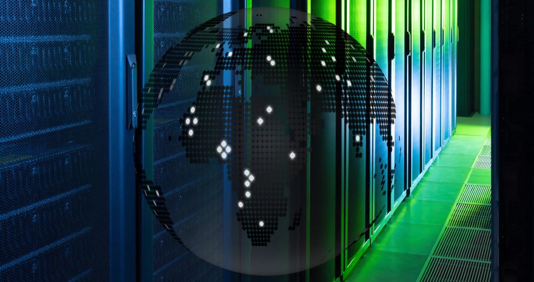Global Connections Concept in Modern Data Center