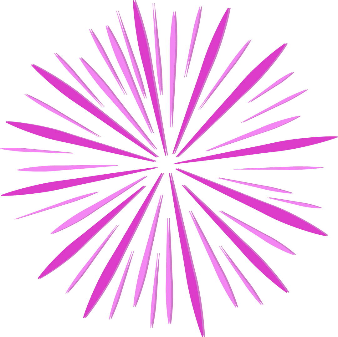 Pink Magenta Starburst on Transparent Background
