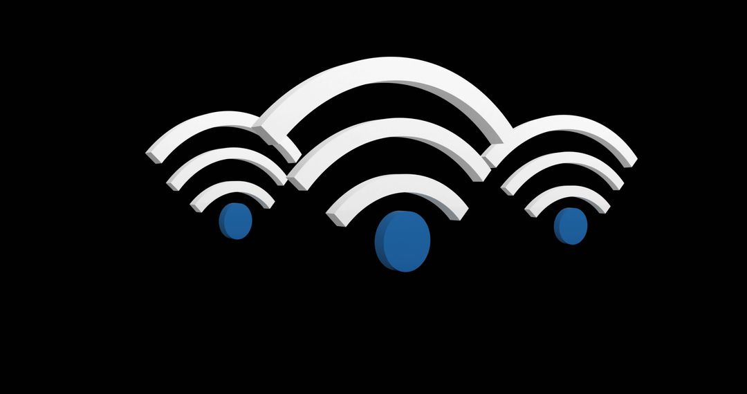 WiFi Signal Icons on Black Background - Free Images, Stock Photos and Pictures on Pikwizard.com