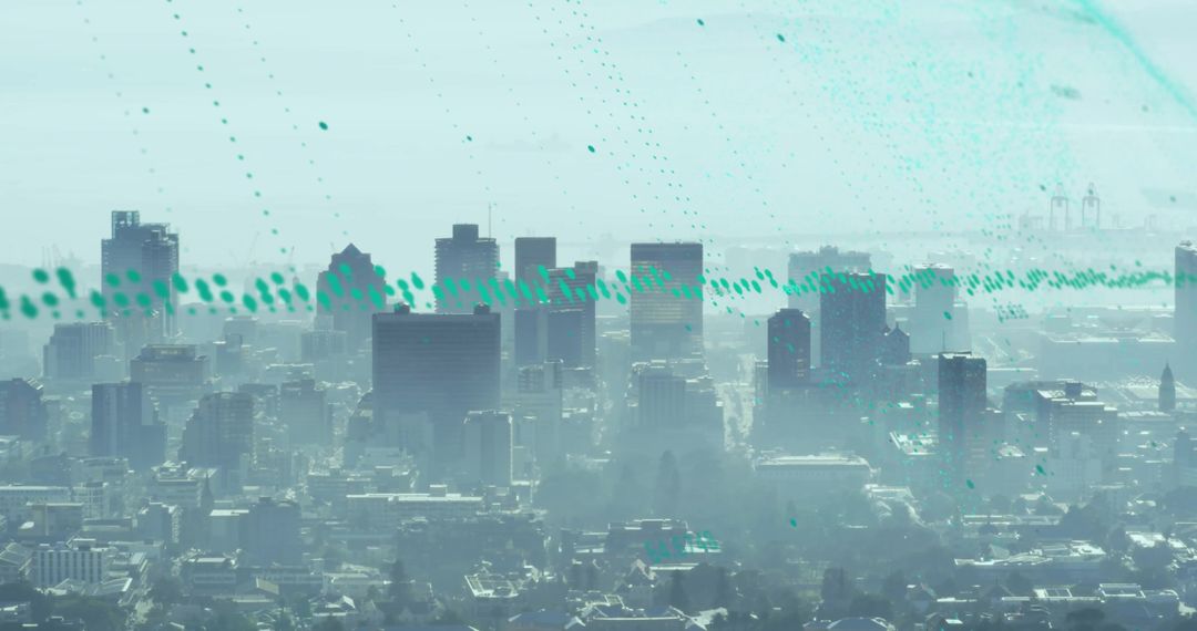 Innovative Data Visualization Overlayed on Urban Skyline