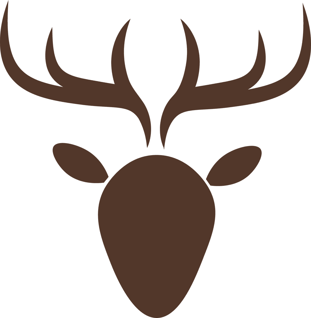 Minimalist Reindeer Symbol on Transparent Background