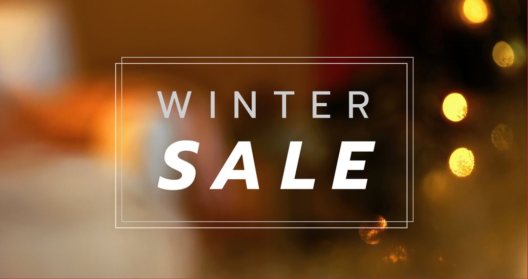 Winter Sale Announcement with Festive Background Lights