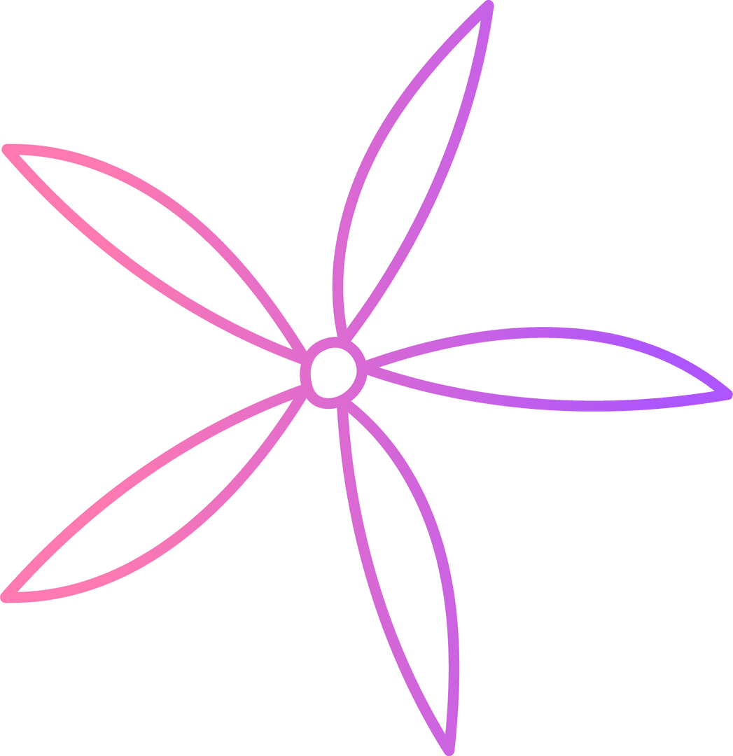 Vibrant Gradient Five-Petal Flower on Transparent Background