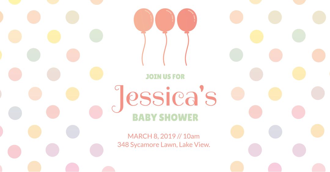 Pastel Balloon Baby Shower Invitation Design