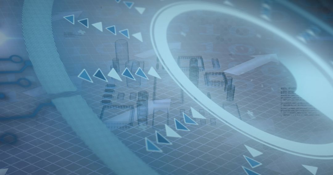 Futuristic Digital Interface with Abstract Cityscape Projection