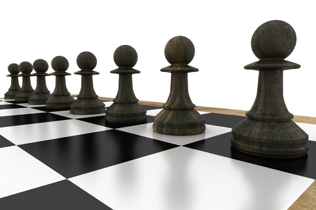 Line of Transparent Black Chess Pawns in Focus - Download Free Stock Images Pikwizard.com