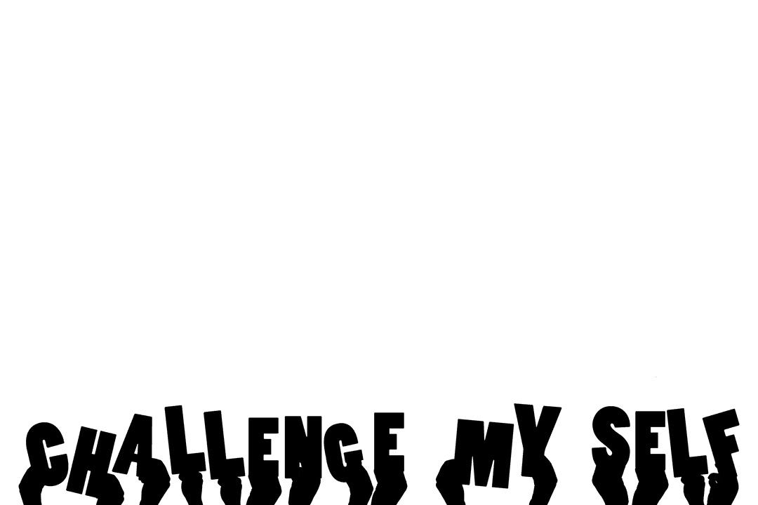 Motivational Hands with Challenge Myself Text on Transparent Background