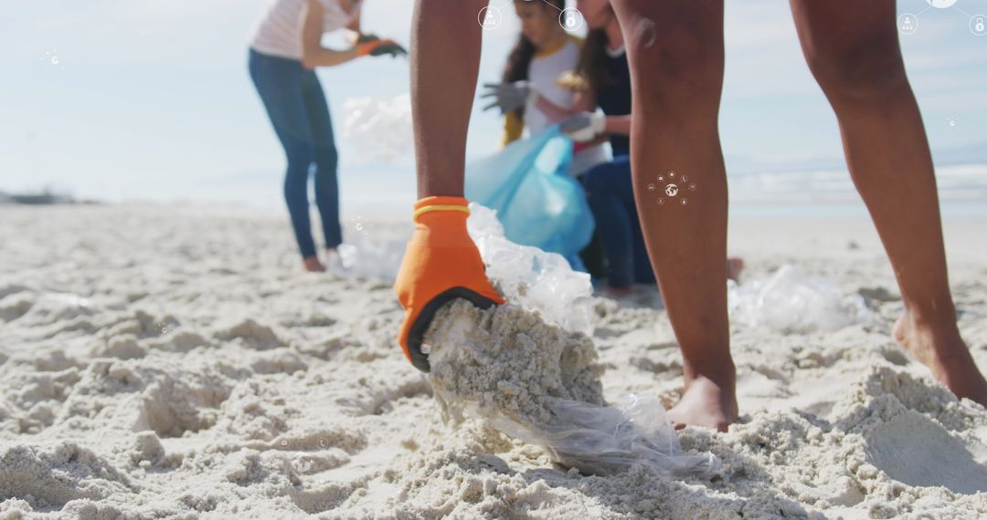 Volunteers Engaged in Collaborative Beach Cleanup Effort