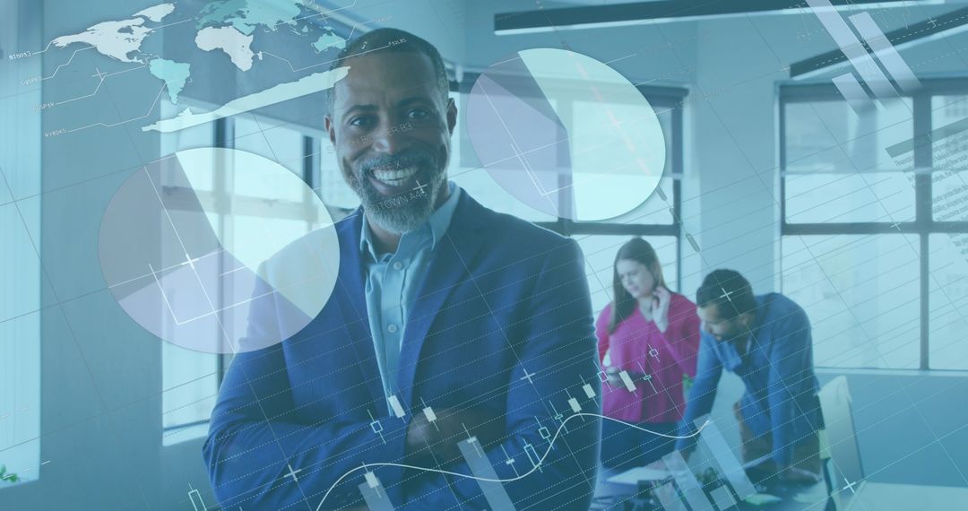 Successful Businessman Embracing Digital Data Innovation