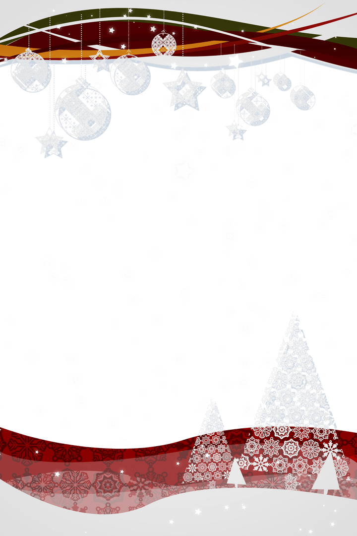 Transparent Christmas Decorations Background with Stars and Balls