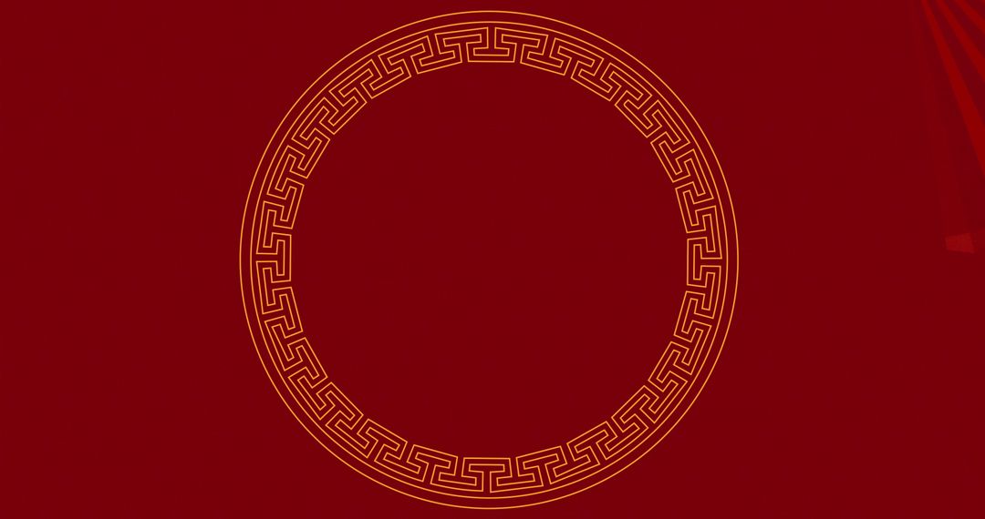 Elegant Chinese New Year Circle Pattern on Red Background - Free Images, Stock Photos and Pictures on Pikwizard.com