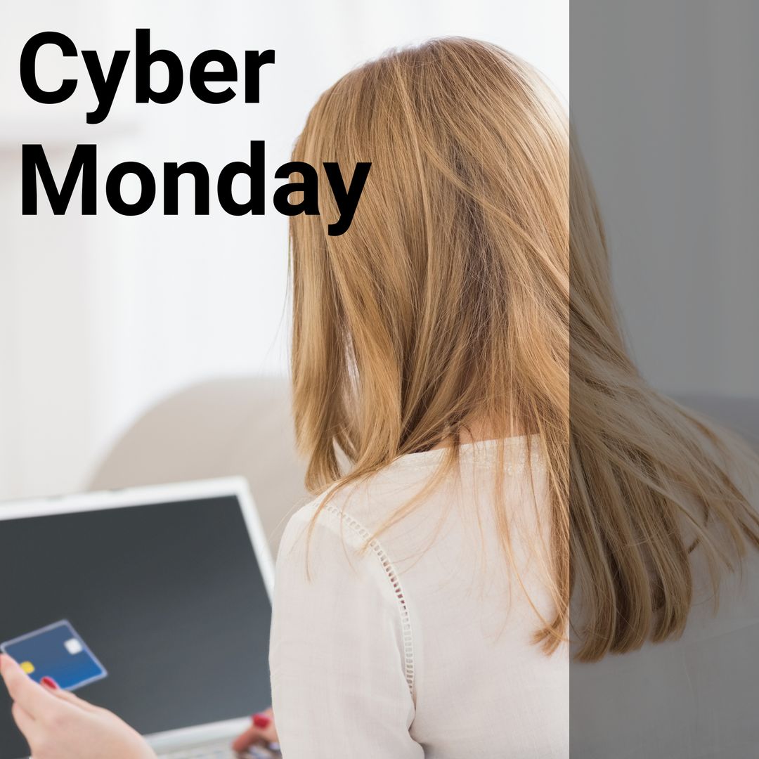 Cyber Monday Online Shopping with Credit Card and Laptop