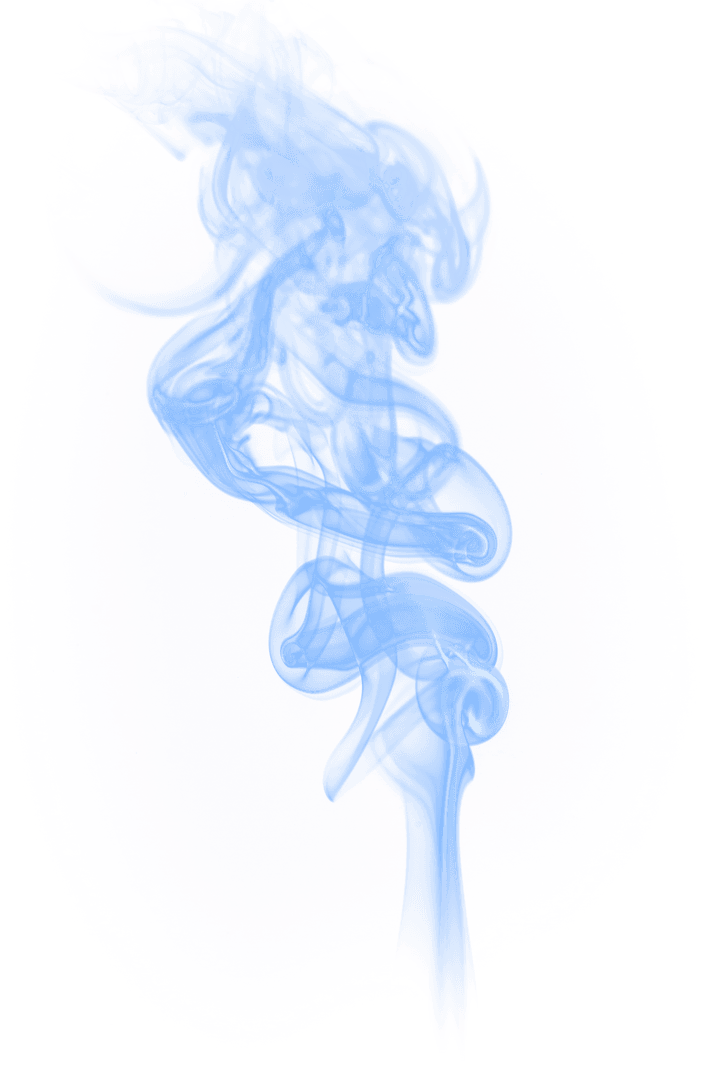 Ethereal Blue Smoke on Transparent Background Creating Fluid Shapes