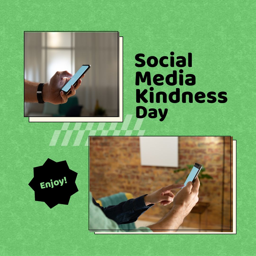 Social Media Kindness Day Concept with Smartphones and Text