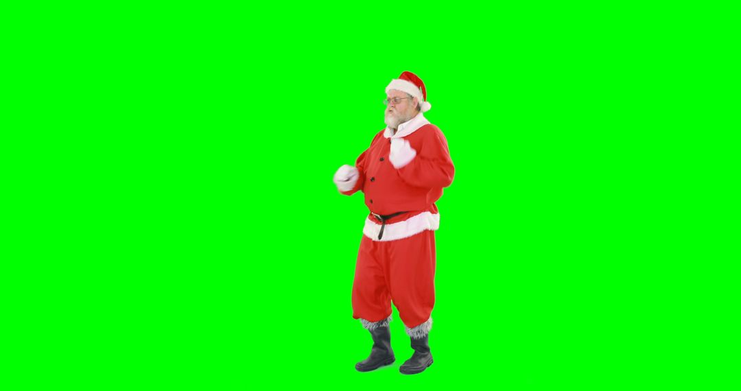 Santa Claus Dancing Against Green Screen for Holiday Video Effects - Free Images, Stock Photos and Pictures on Pikwizard.com