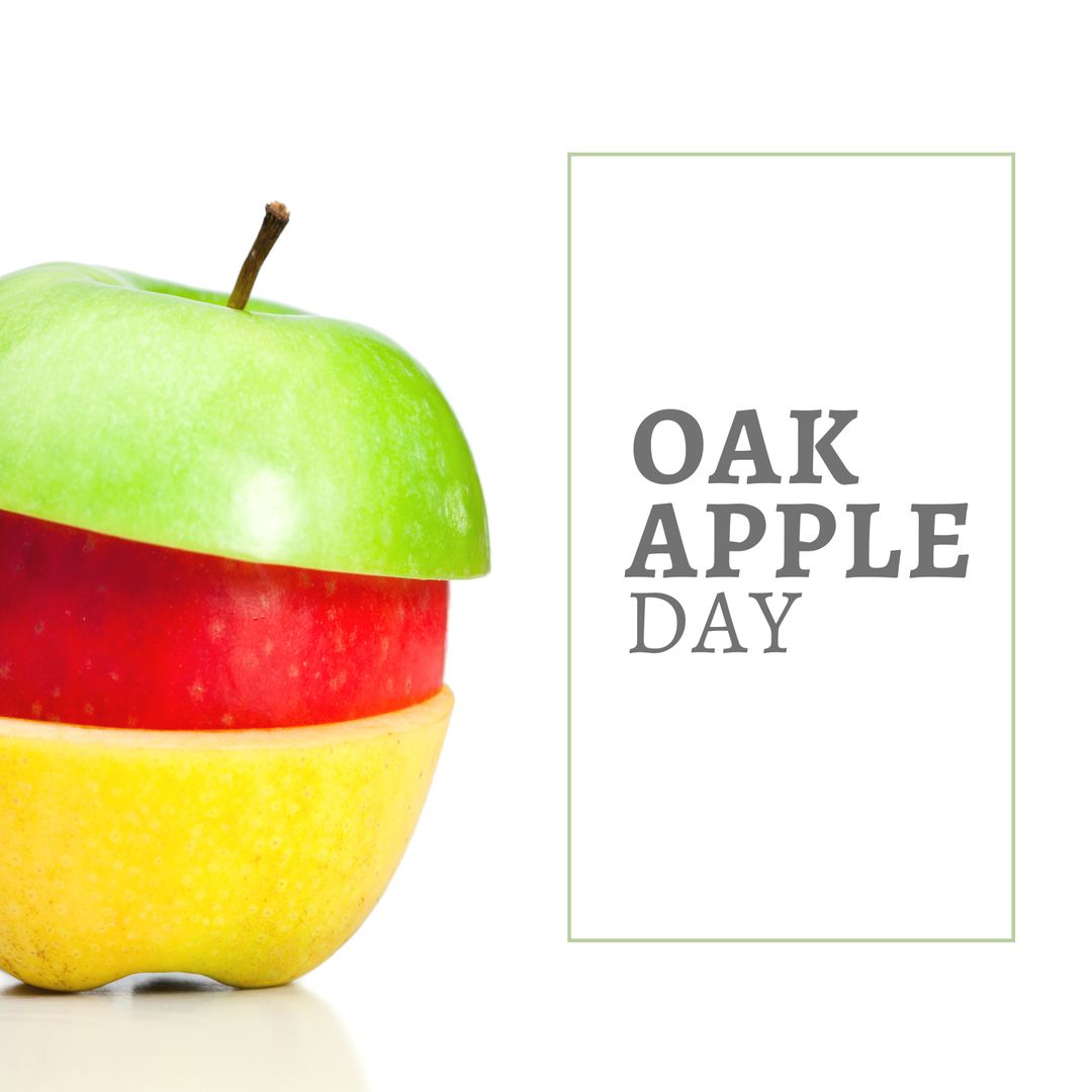 Colorful Sliced Apples Celebrating Oak Apple Day - Download Free Stock Templates Pikwizard.com