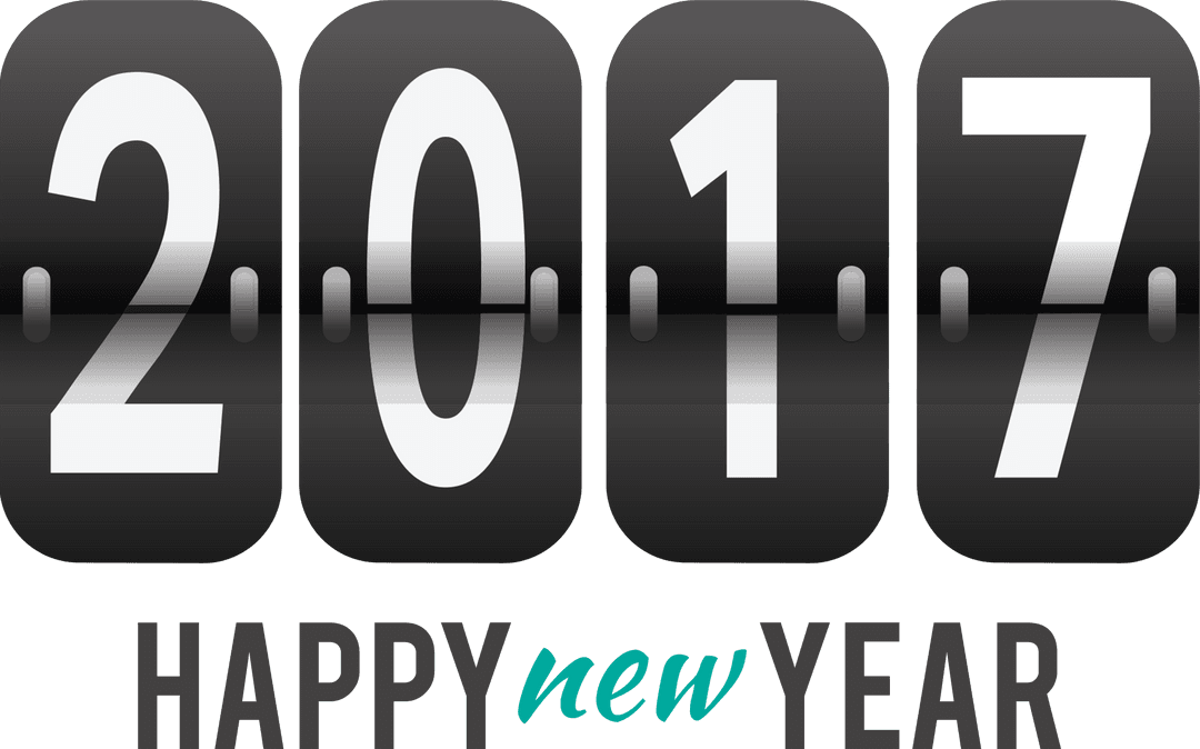 2017 Happy New Year Countdown on Transparent Background