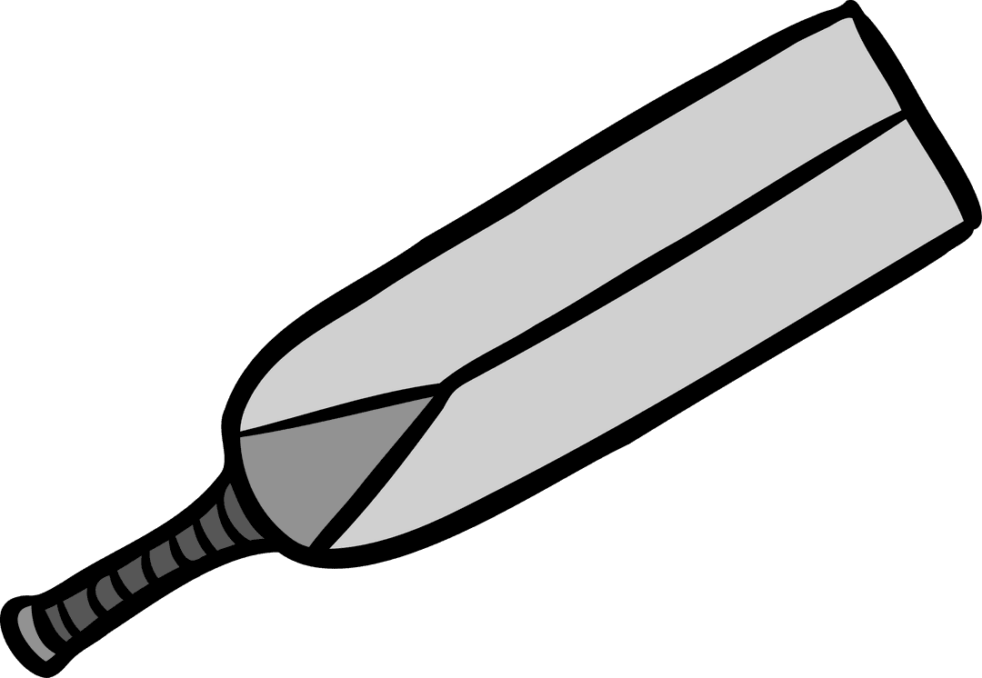 Stylized Cricket Bat Floating on Transparent Background