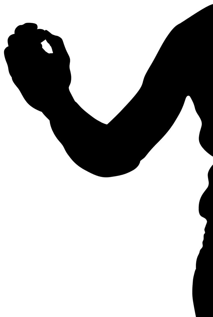 Silhouette of Greeting Hand on Transparent Background