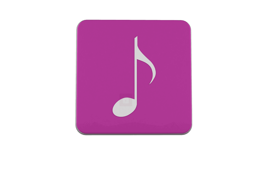 Purple Music Note Icon on Transparent Background