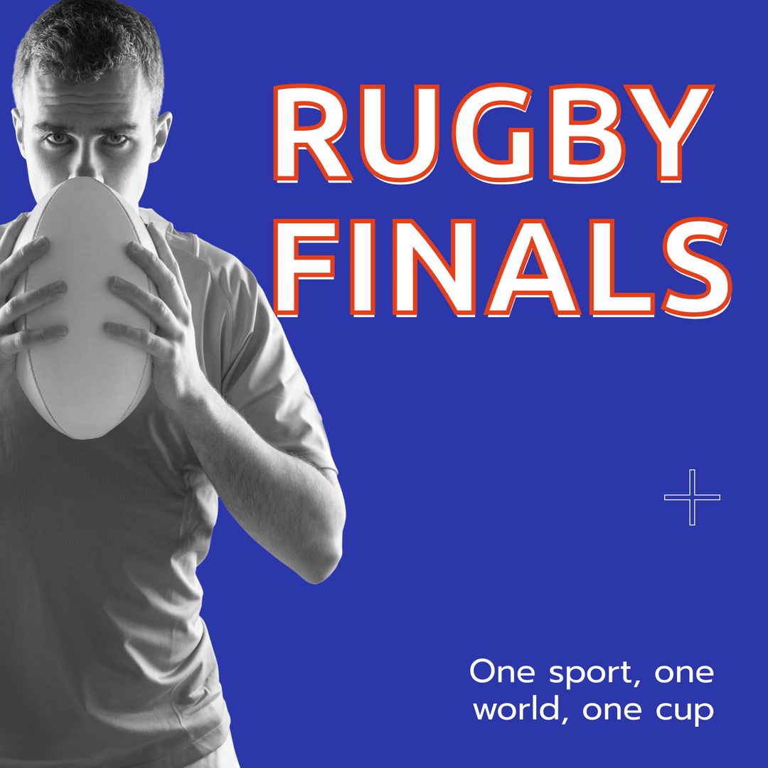 Rugby Finals Promotional Banner with Player Holding Ball - Download Free Stock Templates Pikwizard.com