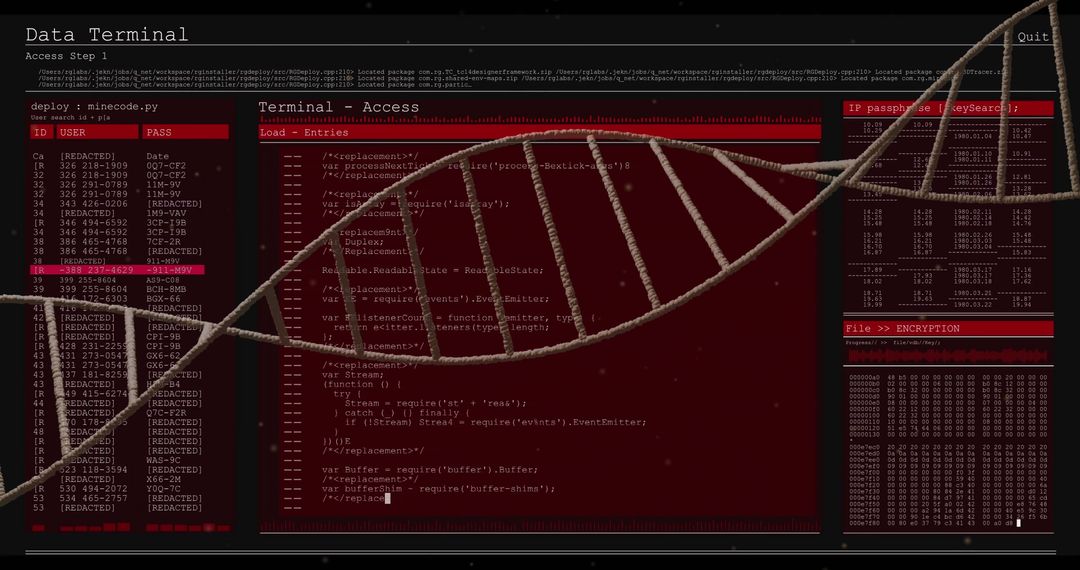 DNA Strand Over Digital Data Processing Interface
