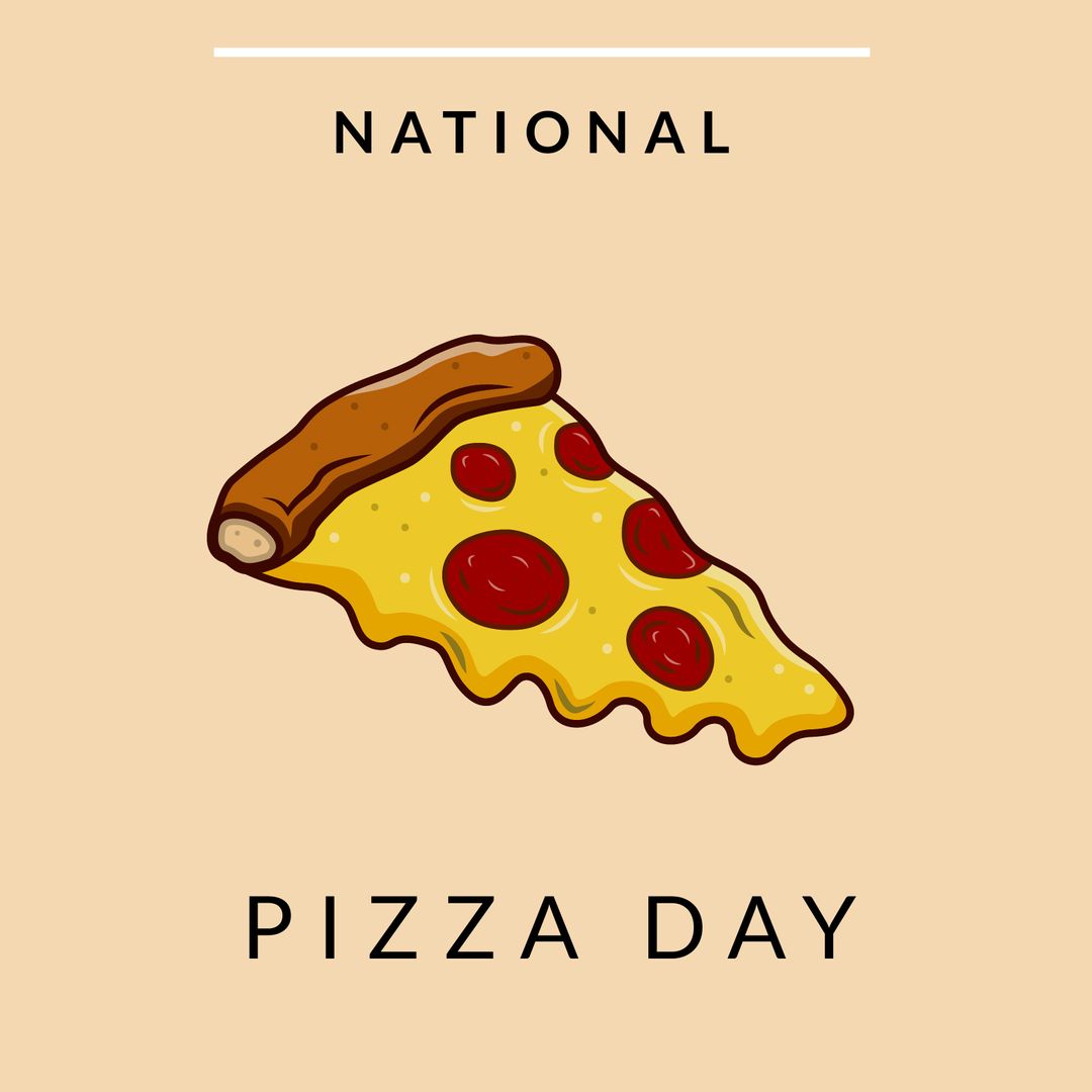 Illustration of Slice Celebrating National Pizza Day