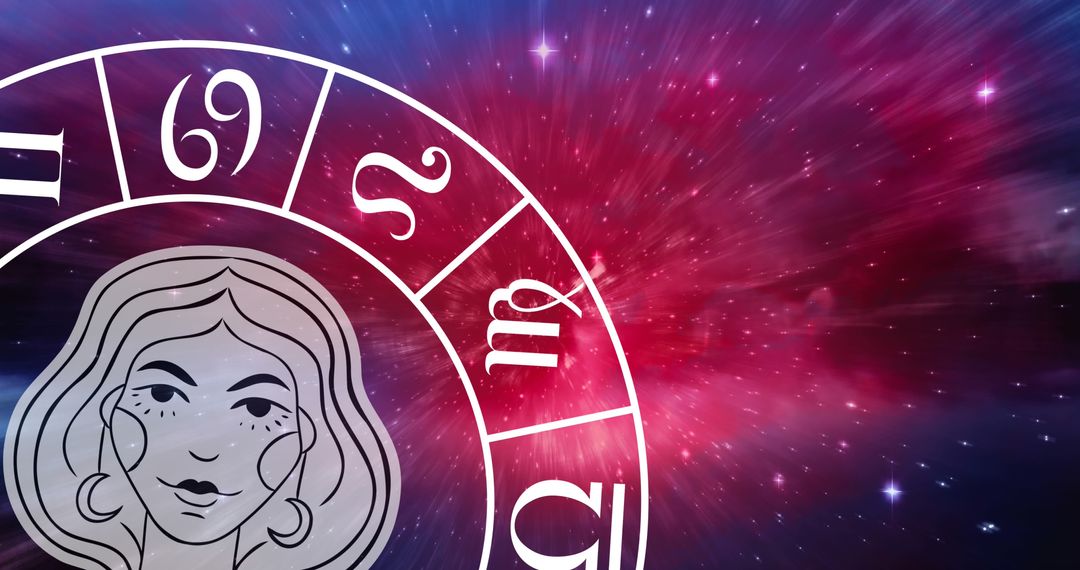 Astrology Theme with Zodiac Signs and Cosmic Background