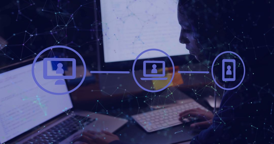 Tech Professional Analyzing Media Interface on Laptop