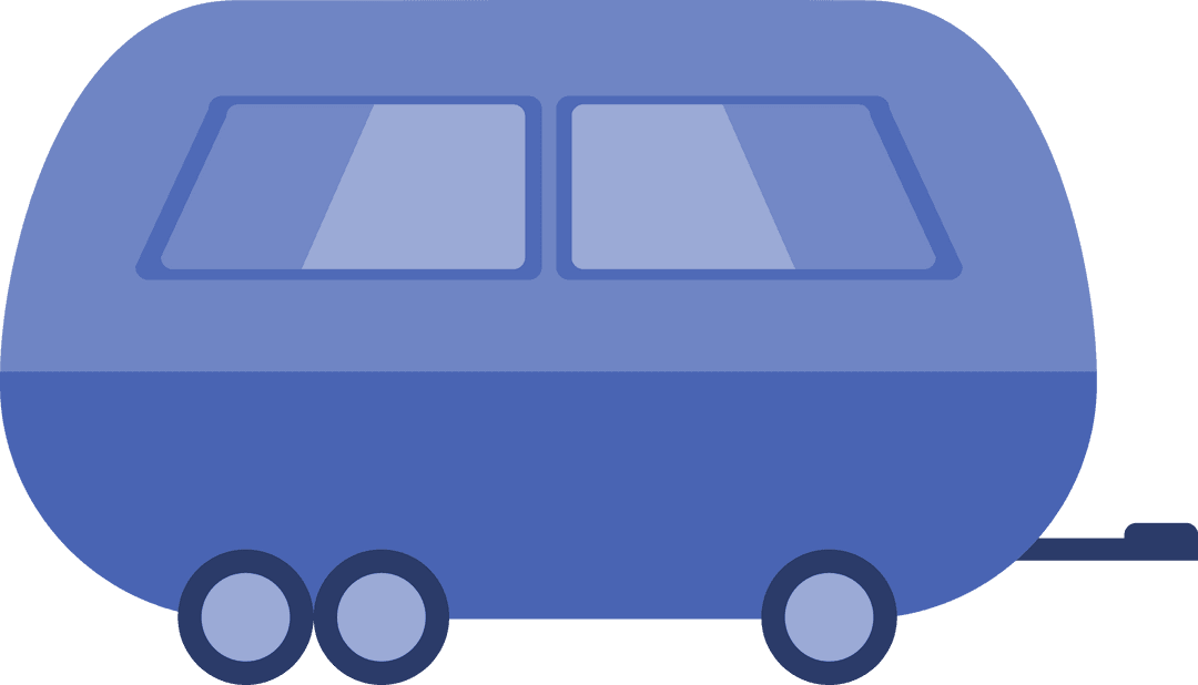 Transparent Blue Trailer Digital Illustration for Transport Concept