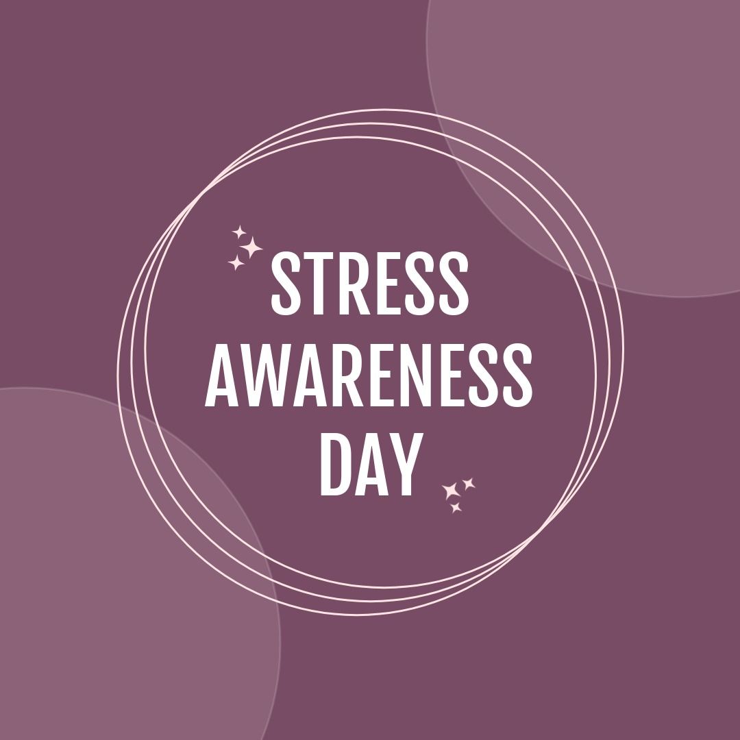 Image of stress awareness day over circles on purple background - Download Free Stock Templates Pikwizard.com