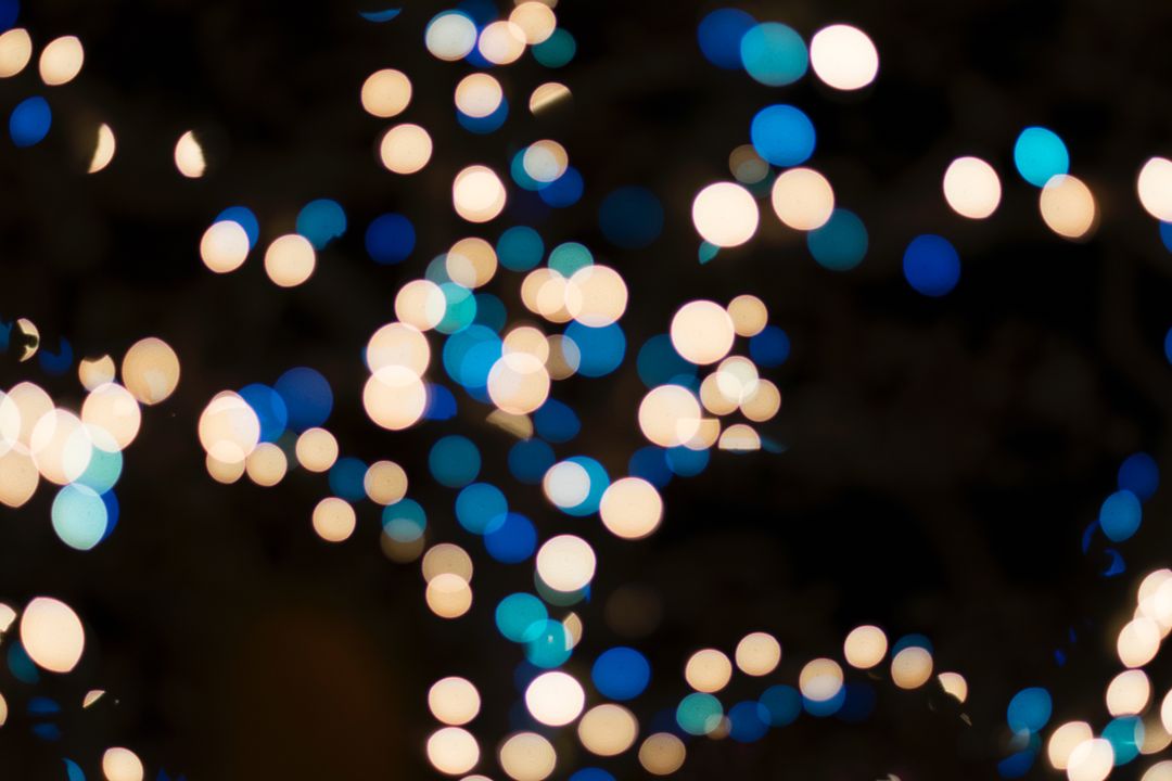 Bokeh Light Effect with Blue and White Circles