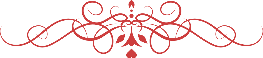 Red Decorative Swirl Pattern on Transparent Background