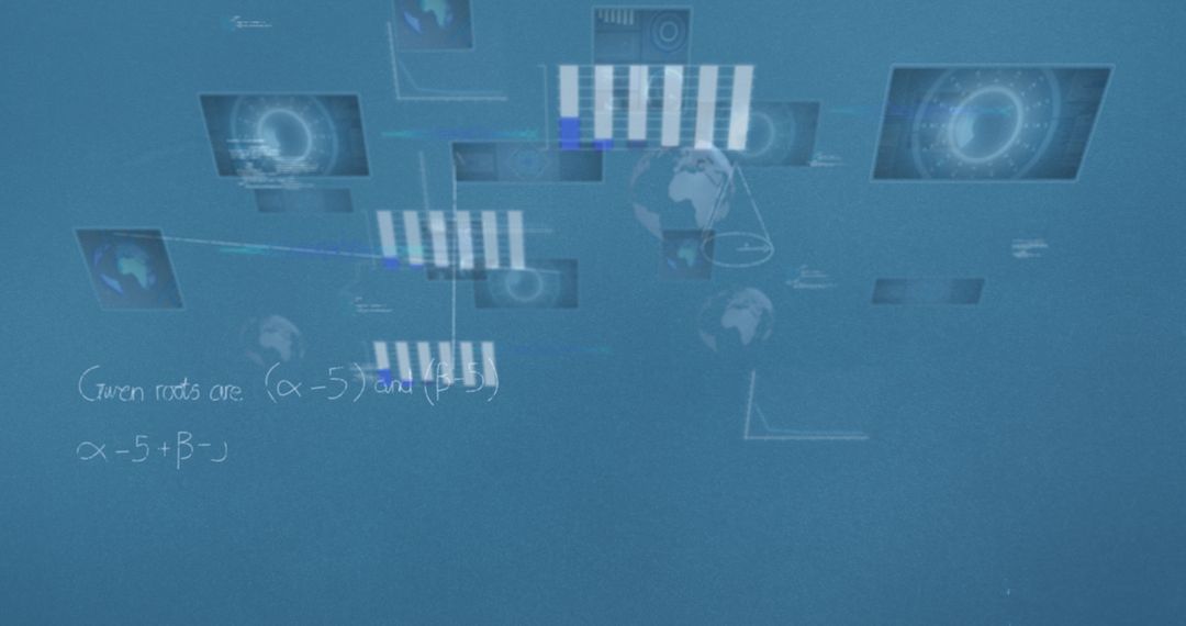 Futuristic Data Visualization and Mathematical Equations