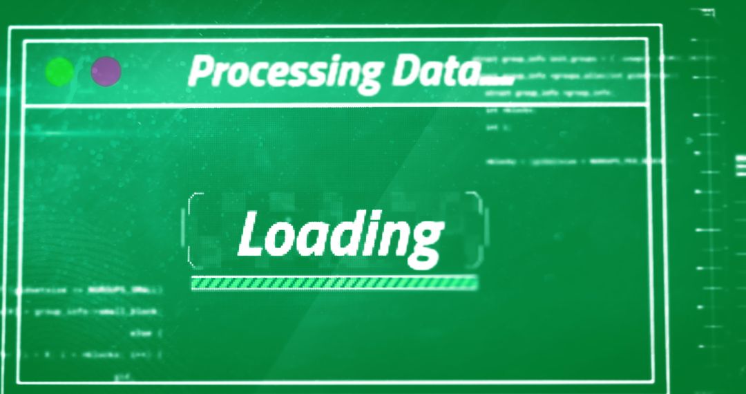 Green Digital Data Processing Loading Screen Concept
