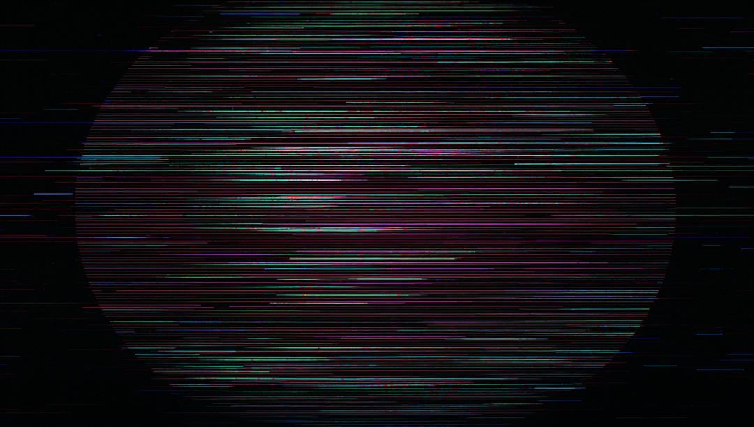 Futuristic Digital Sphere with Multicolored Glitch Effect