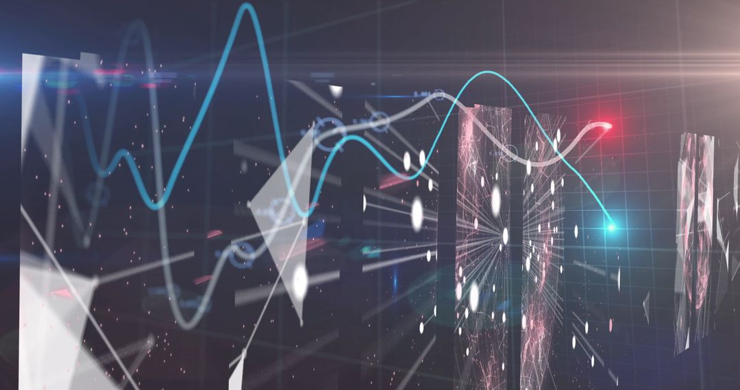 Abstract Digital Futuristic Waveforms and Geometric Structures