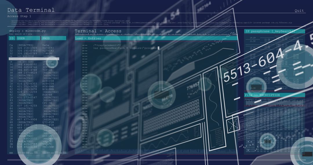 futuristic ui display with digital encryption overlay - Free Images, Stock Photos and Pictures on Pikwizard.com