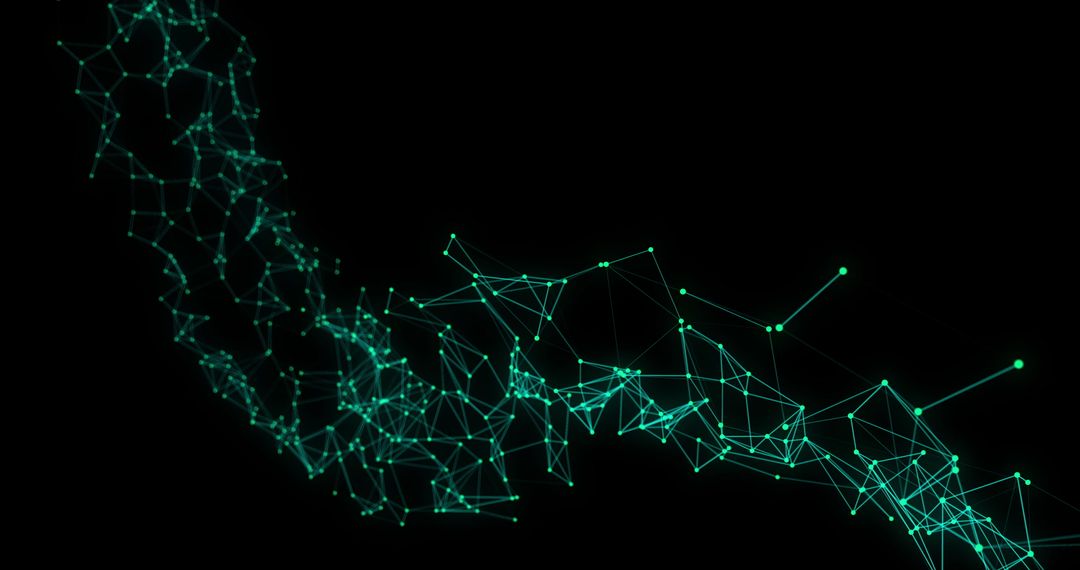 Futuristic Blue 3D Digital Network on Black Background