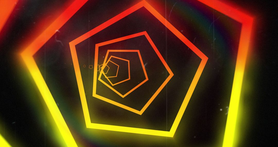 Glowing Neon Tunnel with Vibrant Red and Yellow Hues