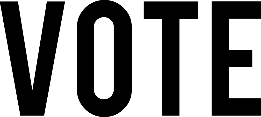 Transparent Digital Vector of Vote Text Graphic for Election Campaigns