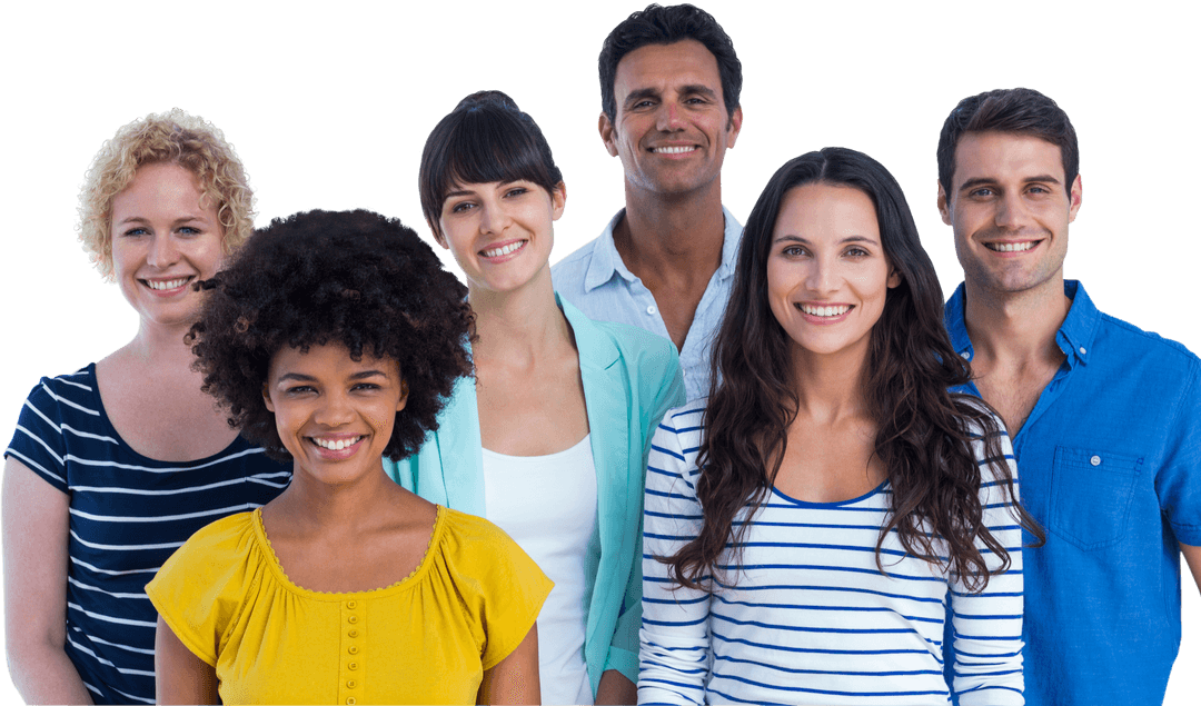 Diverse Creative Team Smiling in Transparent Background