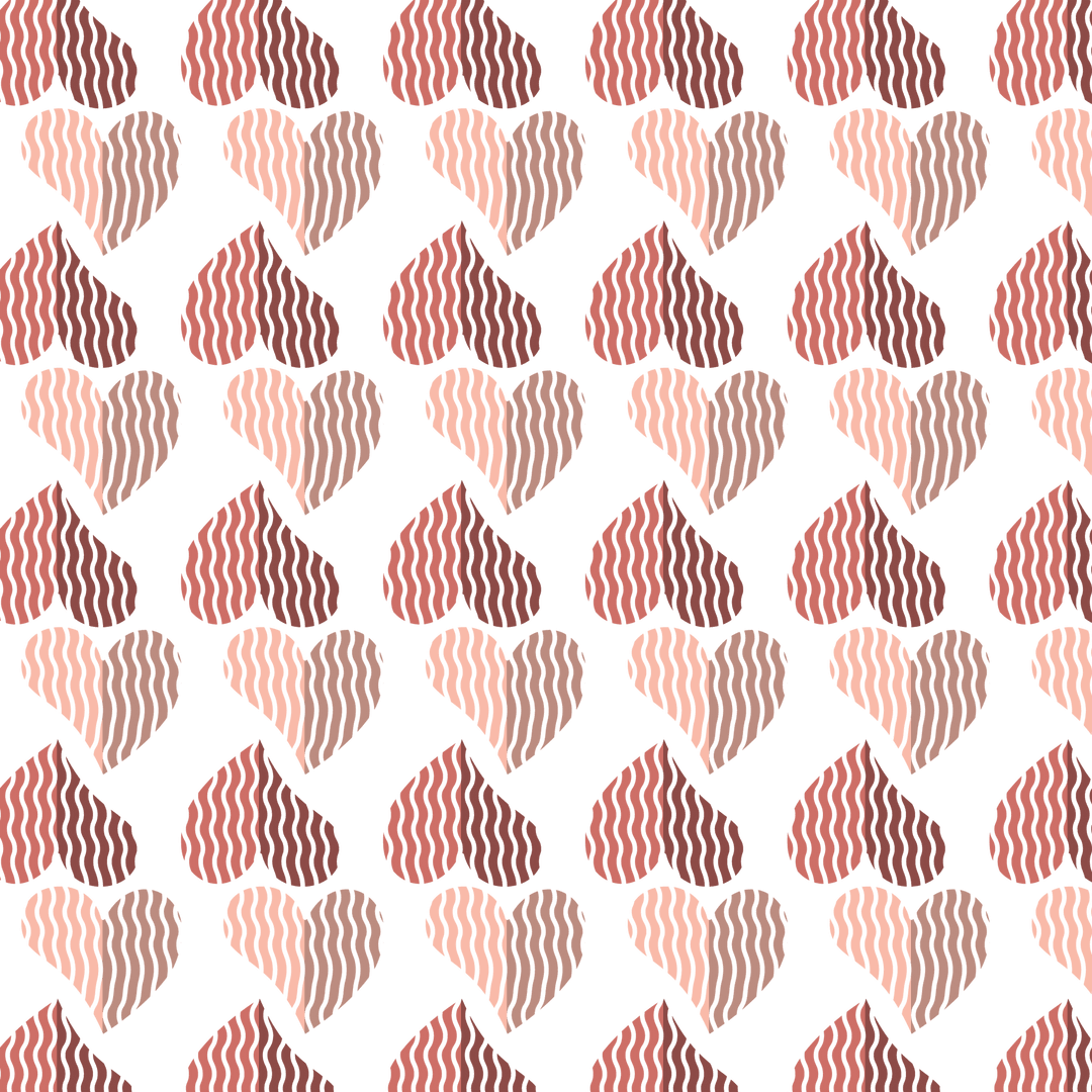 Pink Heart Pattern on Transparent Background for Valentine's Day