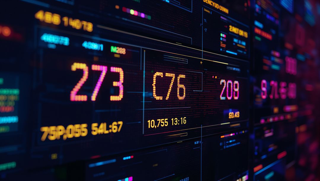 Futuristic Dashboard with Neon Codes and Seamless Data Visualization