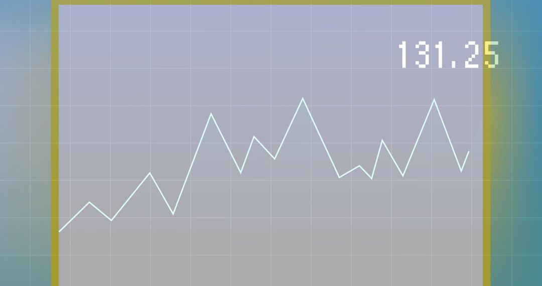 Minimalist Financial Chart Display on Digital Interface with Gold Frame