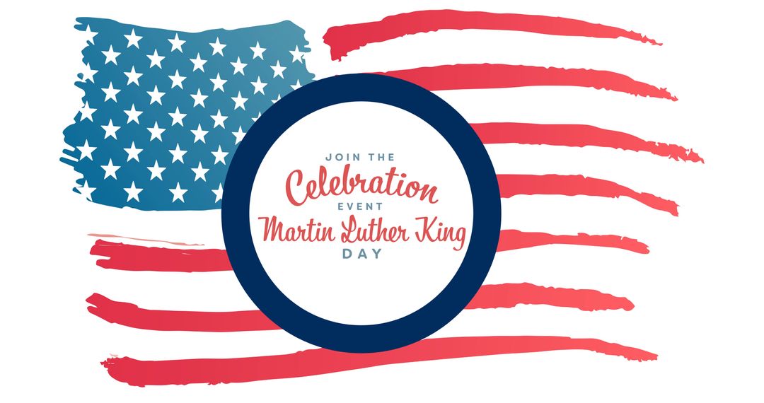 Patriotic Design Celebrating Martin Luther King Day with American Flag