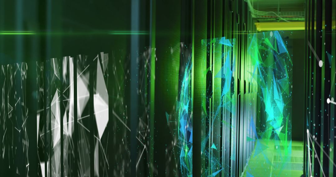 Digital Networks Interconnecting in Advanced Server Room