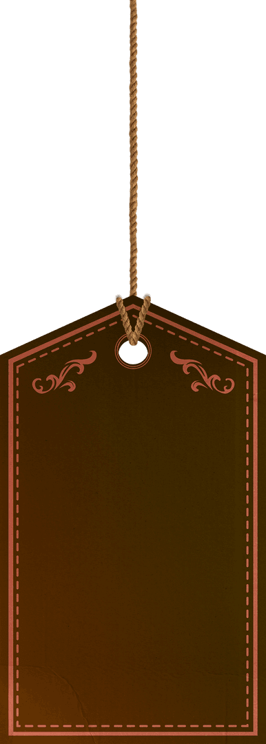 Brown Transparent Price Tag with Rope String for Sales and Shipping