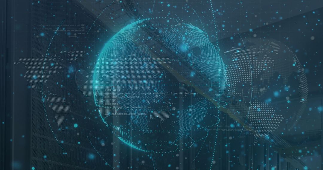 Futuristic Digital Globe With Holographic Technology Elements